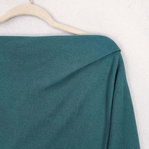 We The Free People Sweater Womens XS Teal Green Fuji Off Shoulder Thermal Top - Picture 13 of 13